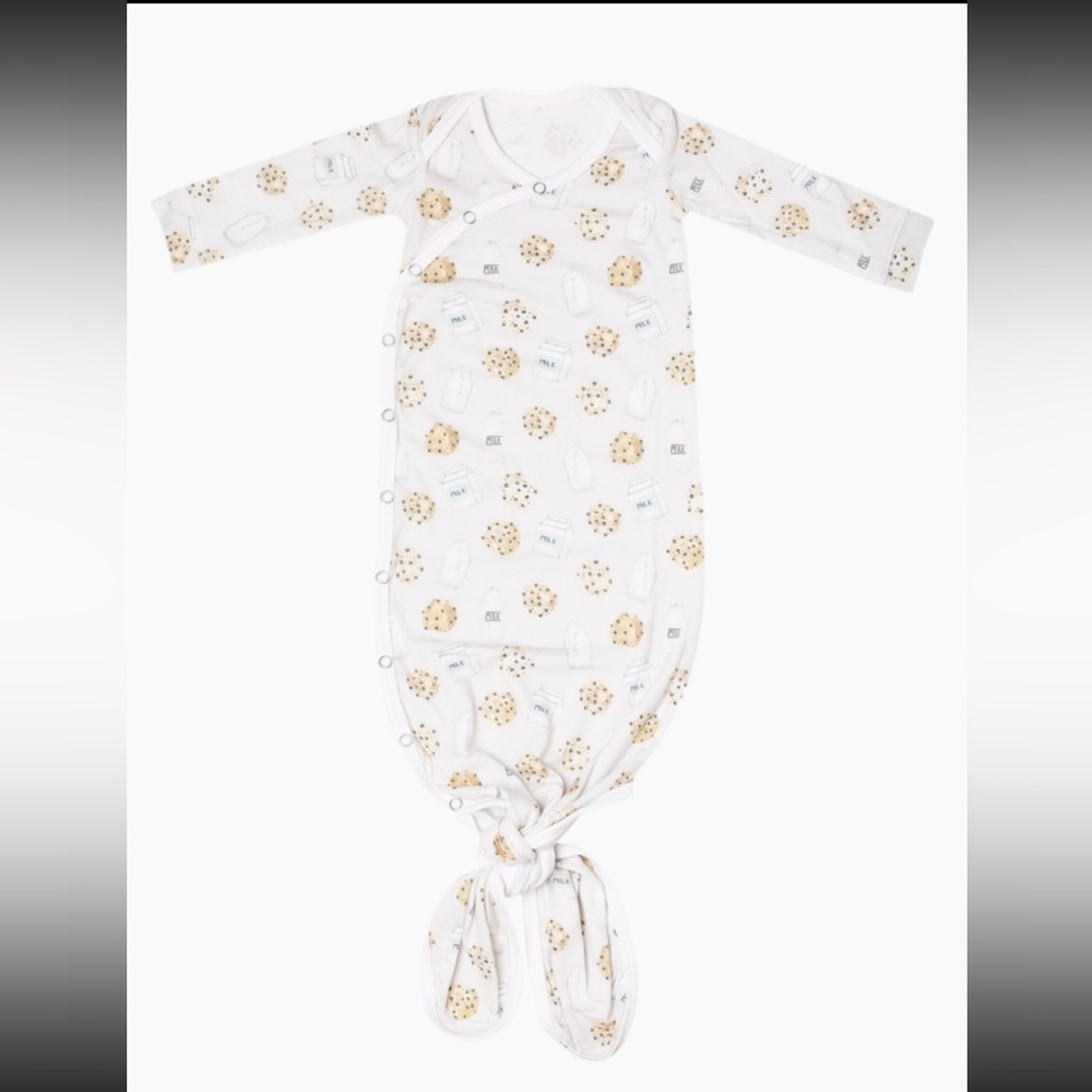 Copper Pearl Knotted Gown and Hat - Milk and Cookies